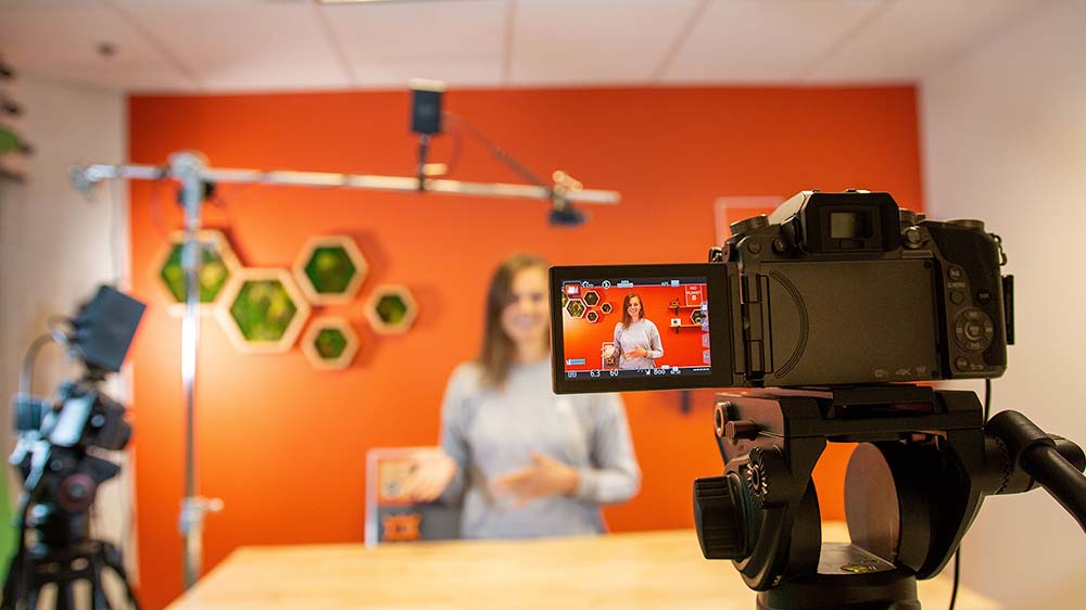 Dame Met Camera Video Opnemen