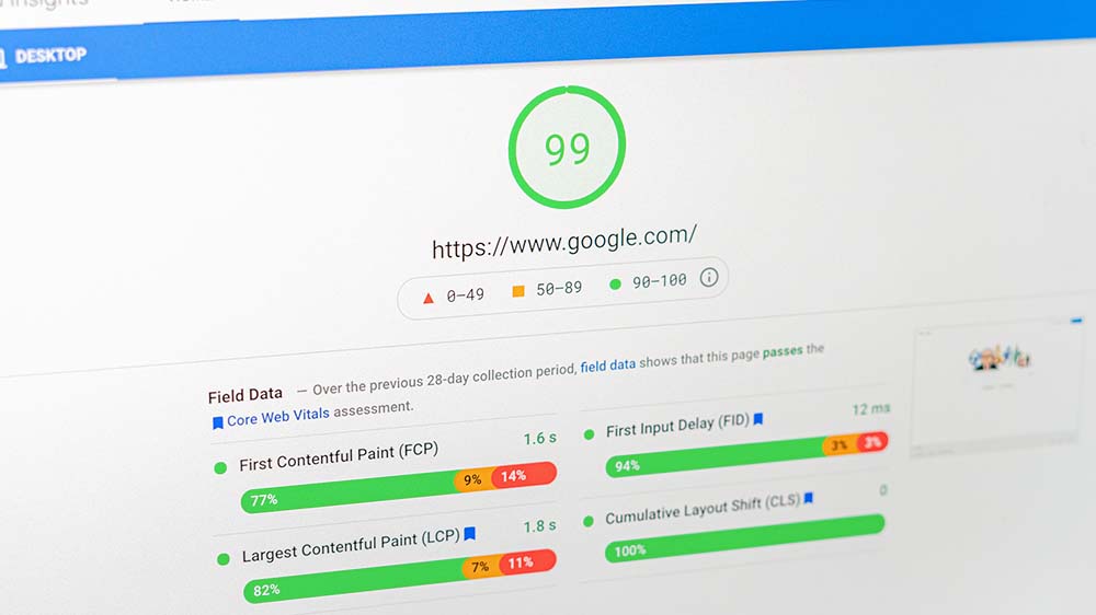 Google PageSpeed Insights Screenshot